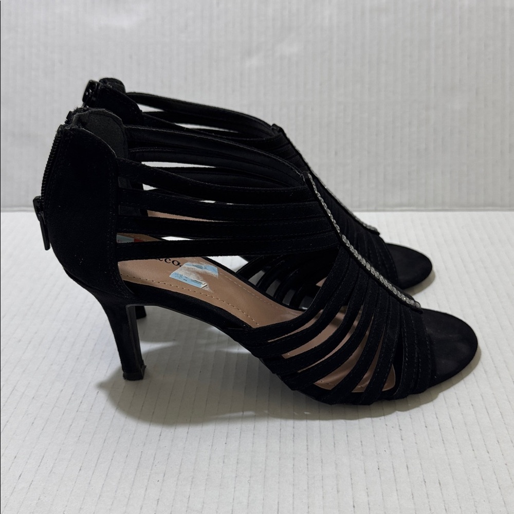 Women’s Strappy Gladiator Stiletto Black Heels Size 7.5